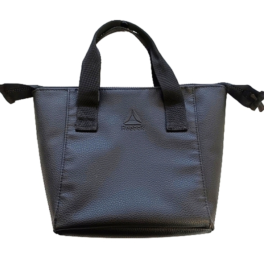 Reebok Athleisure Gym Bag with Snap Handles Faux Leather Vegan Handbag